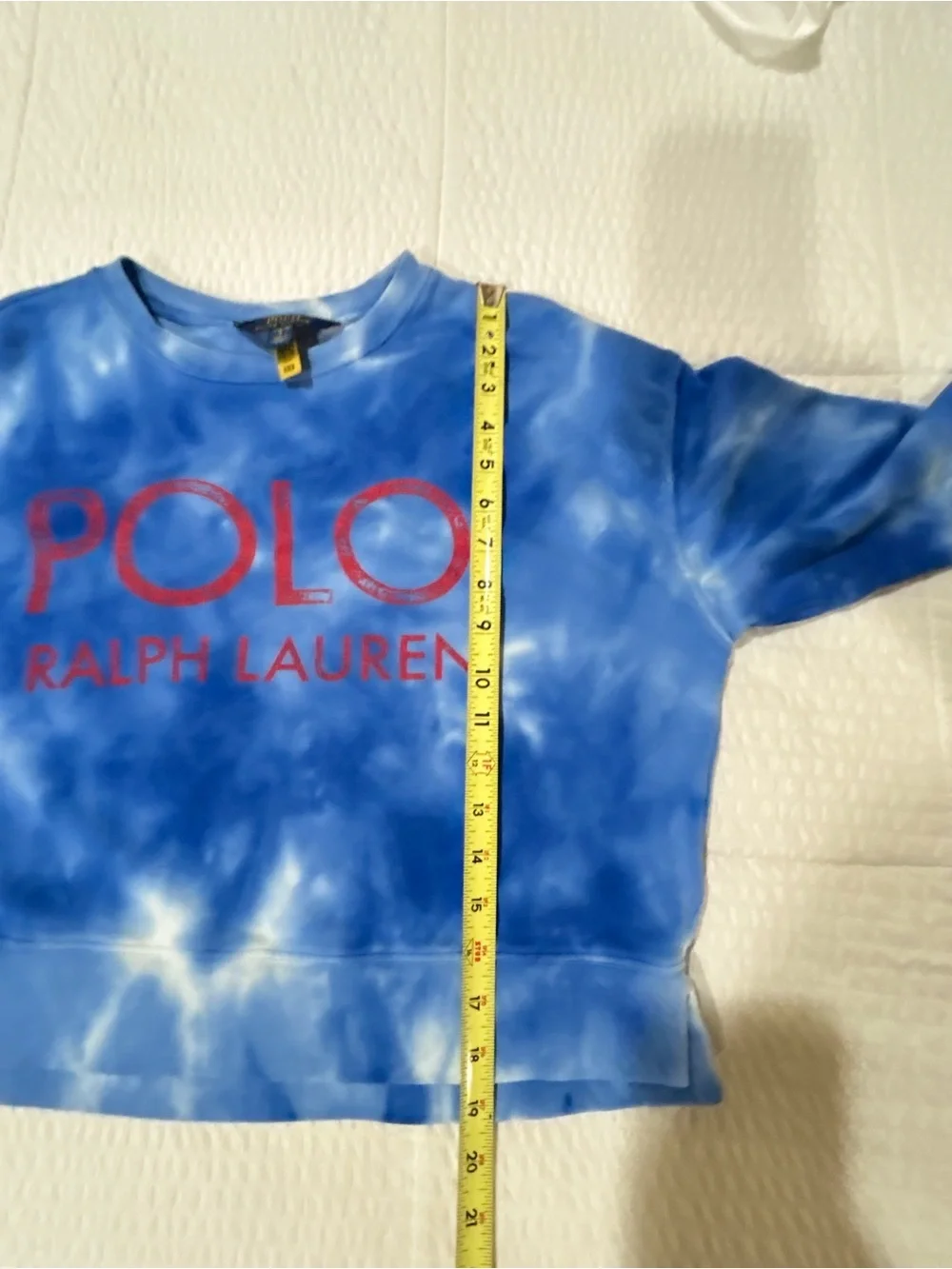 Polo Ralph Lauren G Large 14-16 Blue Tie-Dye Logo Terry Sweatshirt Jogger Set